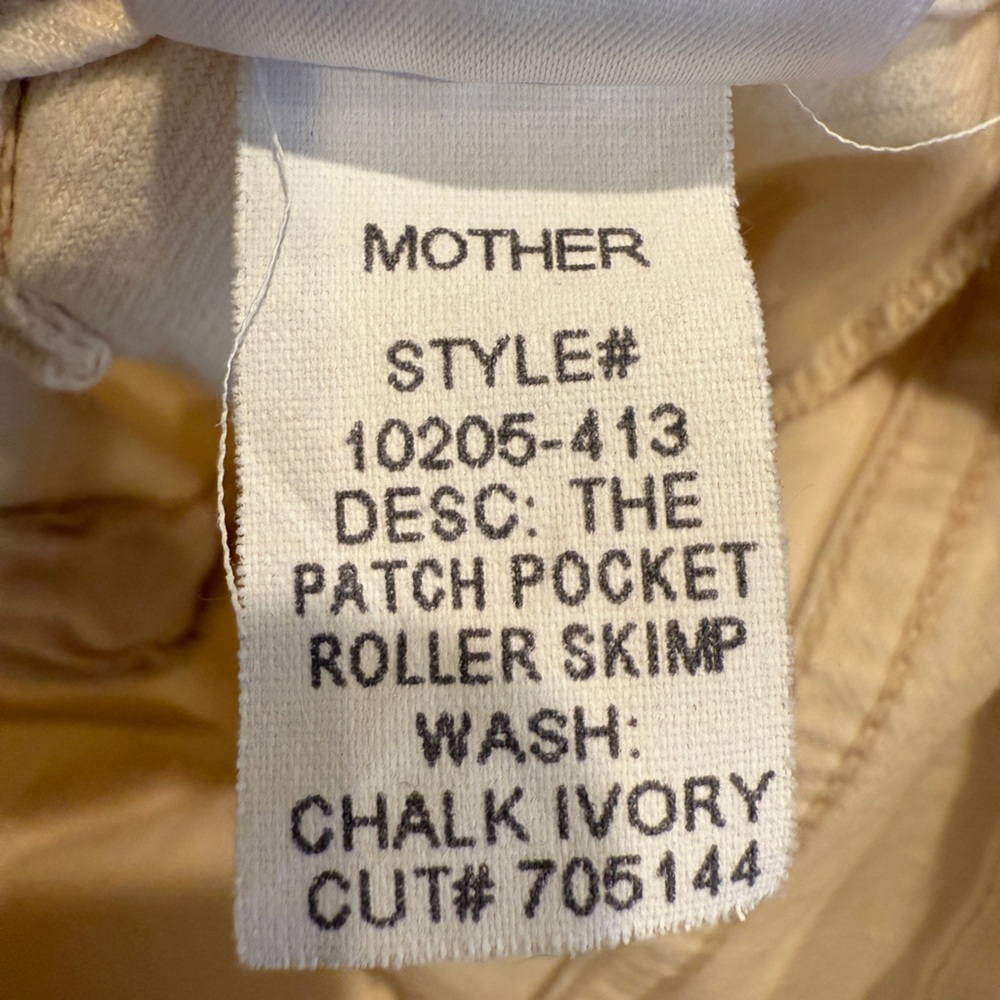 Mother size 25 cream The Patch pocket Wide-Leg Jeans chalk ivory - Picture 4 of 11